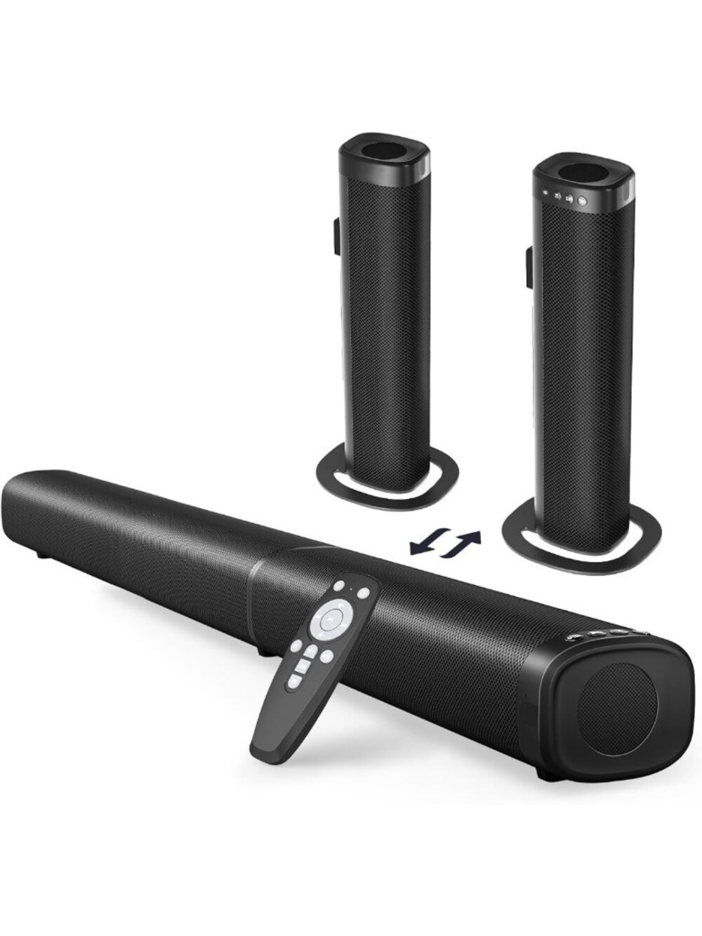 100W Bluetooth Sound Bar for Smart TV, Home Theater Speaker, Detachable Design